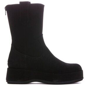 Paloma Barcelo Women Ander Platform Black Suede Mid-calf Boots 6.5 US EUR 37 NEW